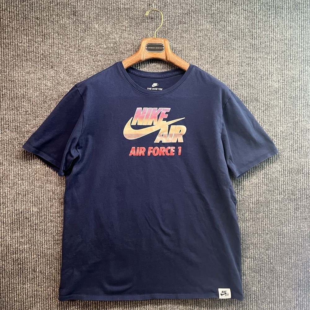 Nike‎ Air Force 1 Short Sleeve Heavy Cotton T Shirt Size XL Navy Blue